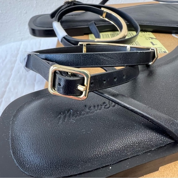 Madewell The Vira Bangle Ankle-Wrap Sandal in Leather in True Black Size 10.5 - Picture 10 of 12
